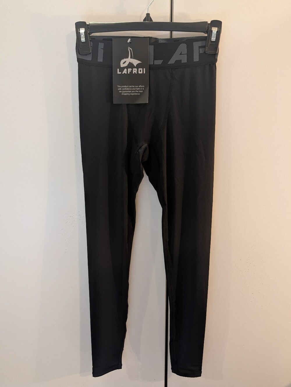 LAFROI Mens Small Quick Dry Black Athletic Leggings NWT